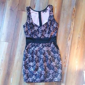 Gorgeous small pink with black lace dress